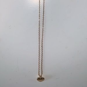 Gold Chain with Gold Heart Charm Necklace